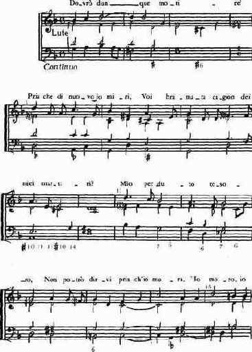 Джулио Каччини (ок. 1560—1618). Мадригал для голоса и лютни «Dovrò dunque morire»